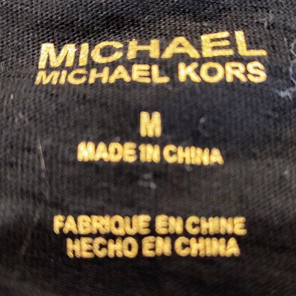 Michael Kors Logo Aviator Glasses T-Shirt Women's Medium Fitted Black‎ Gold - Picture 3 of 5